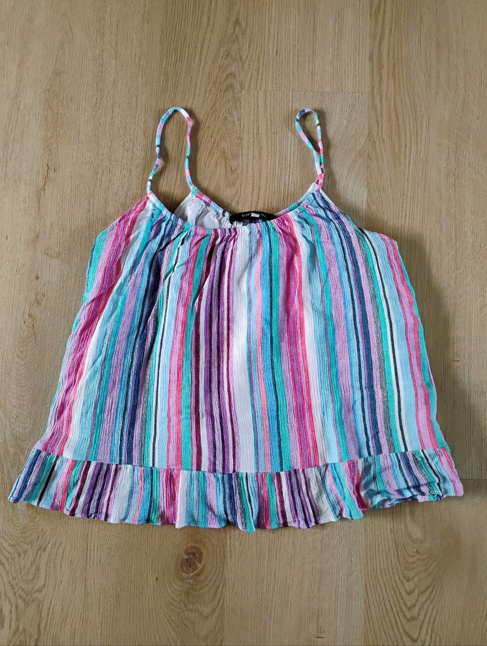Sugarlips Colorful Striped Spaghetti Strap Top